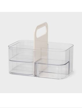 New!Brightroom Clear Plastic Organizer Storage Caddy Cream Handle Y2K Cottagecor